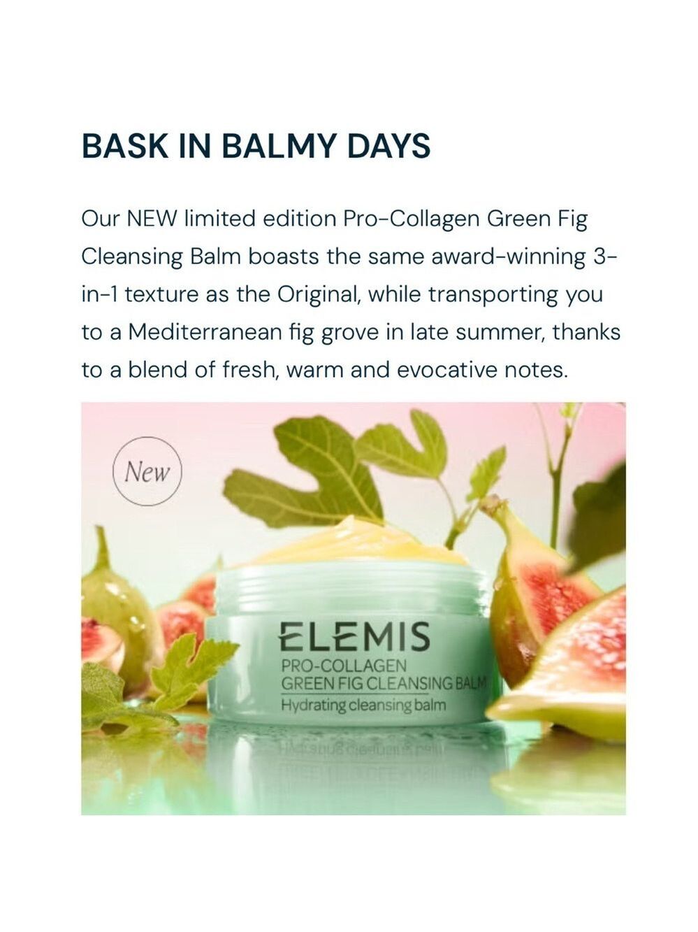 Elemis Pro-Collagen GREEN FIG Cleansing Balm | NEW | Hydrating Cleansing Balm - Picture 6 of 12